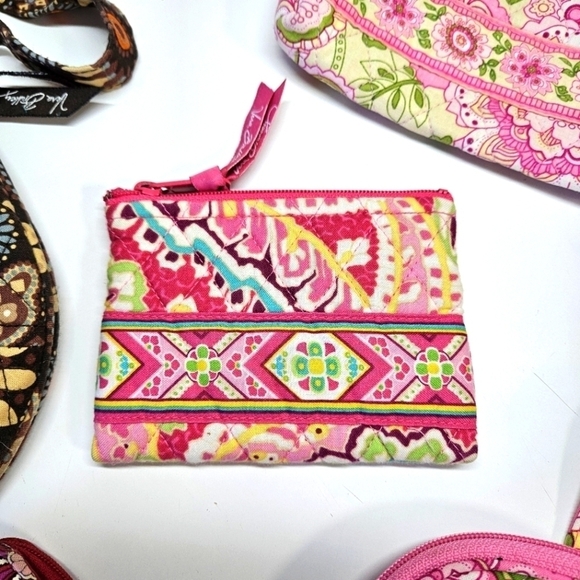 Vera Bradley Mixed 5 Piece Lot Purse Wallet Travel Cosmetic Cases Pink Brown Red - Picture 3 of 8